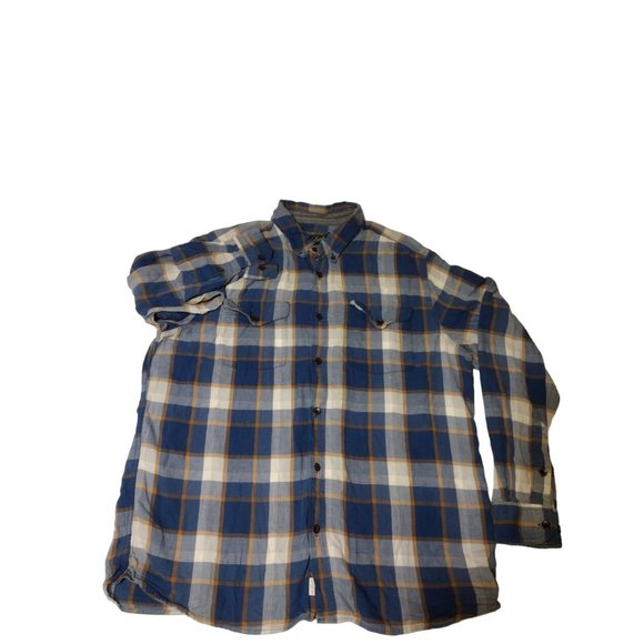 Woolrich Men's‎ Blue Plaid Long Sleeve XL Shirt - Picture 2 of 6